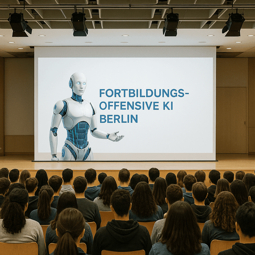 Schüler bei einem Vortrag über KI.